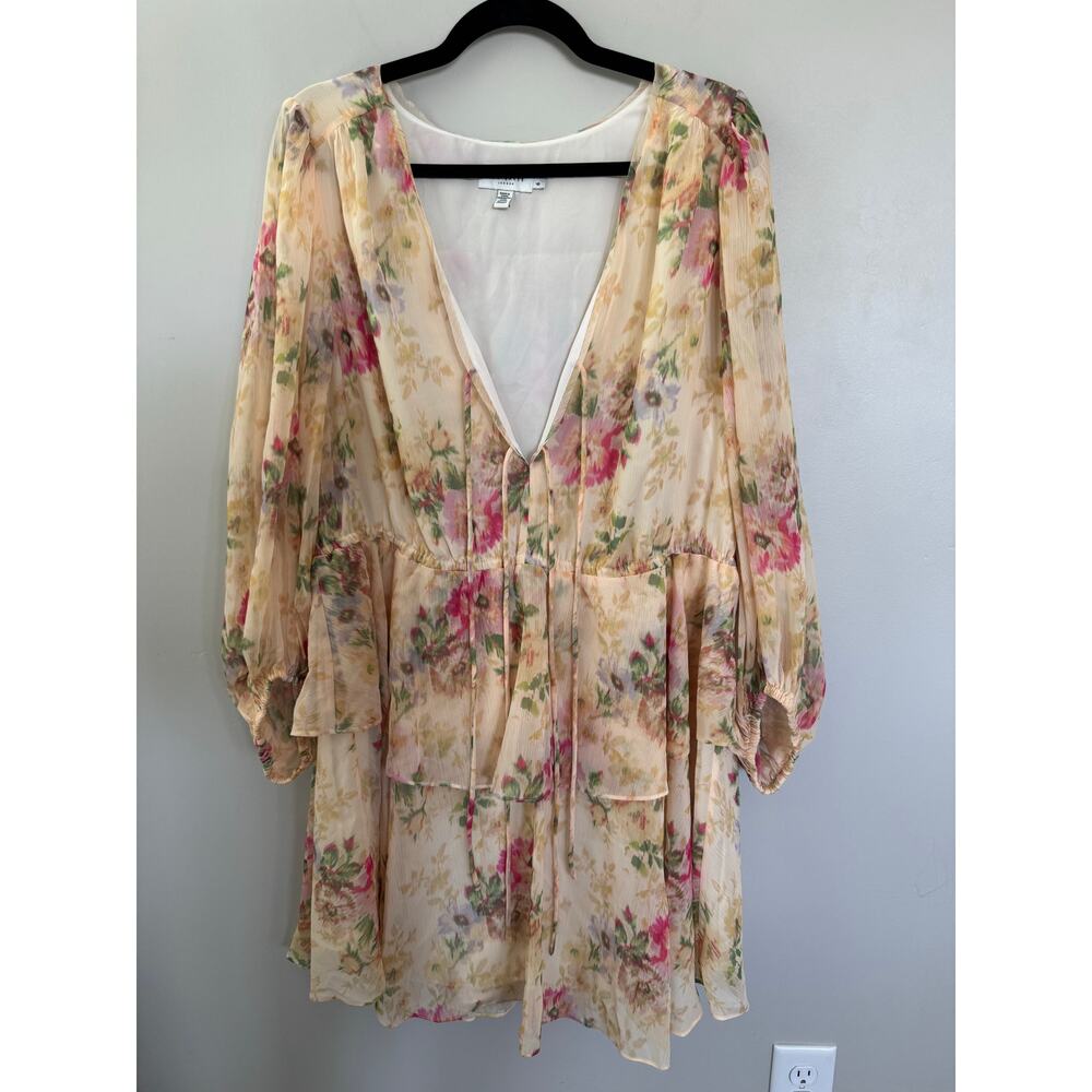 NWOT Women’s Ted Baker Tamziy V-Neck Tie Front Mini Dress SZ 6 / US 14 - Picture 5 of 8